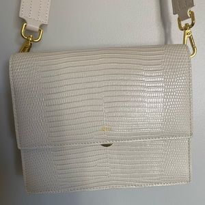 JW PEI Women's Mini Flap Crossbody - Ivory Lizard